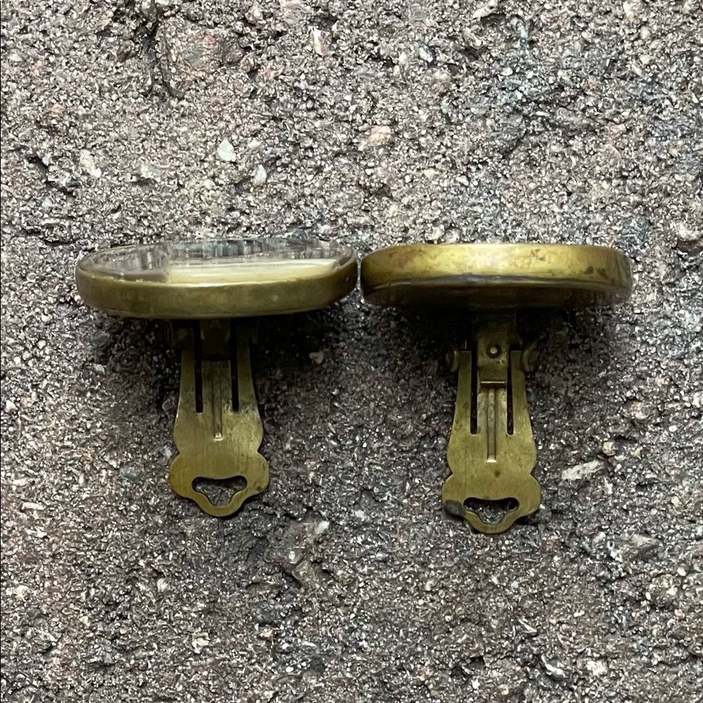 Abalone vintage clip earrings - Picture 6 of 6